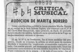 Audición de Marita Norero Crítica Musical Audición de Marita Norero Crítica Musical