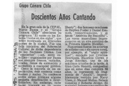 Doscientos Años Cantando Grupo Cámara Chile Doscientos Años Cantando Grupo Cámara Chile