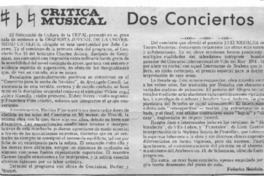 Dos conciertos Crítica Musical Dos conciertos Crítica Musical