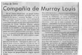 Compañía de Murray Louis Crítica de Danza Compañía de Murray Louis Crítica de Danza