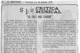 "La Fille Mal Gardee" Crítica musical "La Fille Mal Gardee" Crítica musical