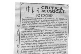 Dos Conciertos Crítica Musical Dos Conciertos Crítica Musical