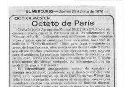 Octeto de París Crítica Musical Octeto de París Crítica Musical