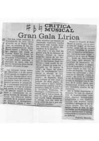 Gran Gala Lírica Crítica Musical