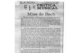 Misa de Bach Crítica Musical Misa de Bach Crítica Musical