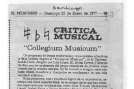 "Collegium Musicum" Crítica Musical "Collegium Musicum" Crítica Musical