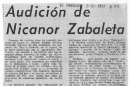 Audición de Nicanor Zabaleta Crítica Musical Audición de Nicanor Zabaleta Crítica Musical