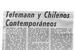 Telemann y Chilenos contemporáneos Crítica Musical Telemann y Chilenos contemporáneos Crítica Musical