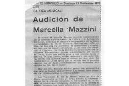Crítica Musical Audición de Marcella Mazzini Crítica Musical Audición de Marcella Mazzini