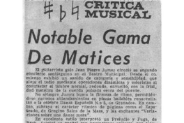 Crítica Musical Notable Gama de Matices Crítica Musical Notable Gama de Matices