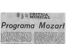 Programa Mozart Crítica Musical Programa Mozart Crítica Musical