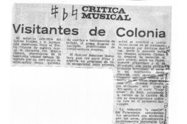 Visitantes de Colonia Crítica Musical Visitantes de Colonia Crítica Musical