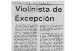 Violinista de Excepción Crítica Musical Violinista de Excepción Crítica Musical