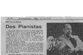 Dos Pianistas Crítica Musical Dos Pianistas Crítica Musical