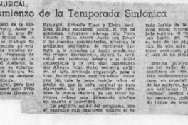 Comienzo de la temporada sinfónica Crítica Musical Comienzo de la temporada sinfónica Crítica Musical