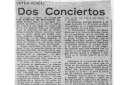 Dos Conciertos Crítica Musical Dos Conciertos Crítica Musical