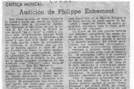 Audición de Philippe Entremont Crítica Musical Audición de Philippe Entremont Crítica Musical