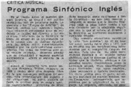 Programa Sinfónico Inglés Crítica Musical Programa Sinfónico Inglés Crítica Musical