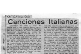 Canciones Italianas Crítica Musical Canciones Italianas Crítica Musical
