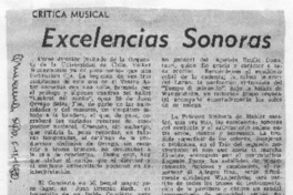Excelencias Sonoras Crítica Musical Excelencias Sonoras Crítica Musical