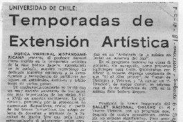 Tempordas de Extensión Artística Universidad de Chile Tempordas de Extensión Artística Universidad de Chile