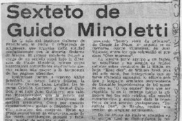 Sexteto de Guido Minoleti Crítica Musical Sexteto de Guido Minoleti Crítica Musical