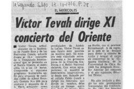 Víctor Tevah dirige XI concierto del Oriente Víctor Tevah dirige XI concierto del Oriente