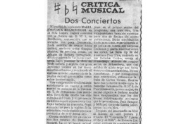 Crítica musical Dos Conciertos Crítica musical Dos Conciertos