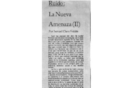 Ruido: La Nueva Amenaza (II) Ruido: La Nueva Amenaza (II)