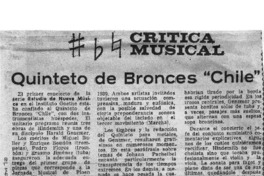 Crítica Musical Quinteto de Bronces "Chile" Crítica Musical Quinteto de Bronces "Chile"