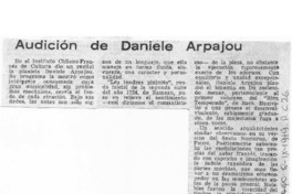 Audición de Daniele Arpajou Audición de Daniele Arpajou