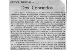 Dos conciertos Crítica Musical Dos conciertos Crítica Musical