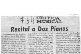 Recital a dos pianos Crítica musical Recital a dos pianos Crítica musical