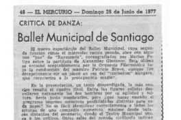 Ballet Municipal de Santiago Crítica de danza Ballet Municipal de Santiago Crítica de danza