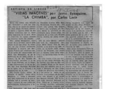 "Viejas Imágenes" por Jaime Eyzaguirre. "La Chimba", por Carlos Lavín. Revista de libros "Viejas Imágenes" por Jaime Eyzaguirre. "La Chimba", por Carlos Lavín. Revista de libros