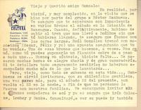 Tarjeta. 1945 dic. 5. Gonzalo Drago/Nicomedes Guzmán. Tarjeta. 1945 dic. 5. Gonzalo Drago/Nicomedes Guzmán.