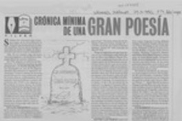 Crónica mínima de una gran poesía Crónica mínima de una gran poesía