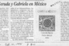 Neruda y Gabriela en México Neruda y Gabriela en México
