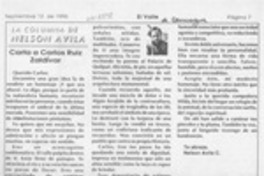 Carta a Carlos Ruiz Zaldívar  [artículo] Nelson Avila C.