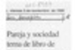 Pareja y sociedad, tema de libro de René Ramos Mora  [artículo].