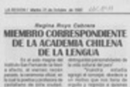 Miembro correspondiente de la Academia Chilena de la Lengua Miembro correspondiente de la Academia Chilena de la Lengua