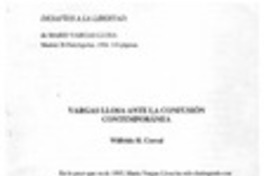 Vargas Llosa ante la confusión contemporánea Vargas Llosa ante la confusión contemporánea