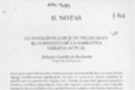La novelística de Juan Villegas en el contexto de la narrativa chilena actual La novelística de Juan Villegas en el contexto de la narrativa chilena actual