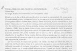 Poesía chilena del fin de la modernidad Poesía chilena del fin de la modernidad