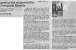 De generación en generación, una fotografía literaria  [artículo] Eduardo Guerrero del Río.