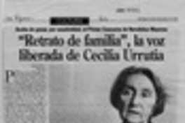 "Retrato de familia", la voz liberada de Cecilia Urrutia "Retrato de familia", la voz liberada de Cecilia Urrutia