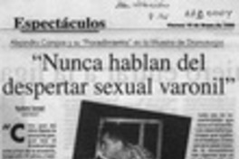 "Nunca hablan del despertar sexual varonil" (entrevista) "Nunca hablan del despertar sexual varonil" (entrevista)