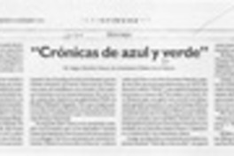 "Crónicas de azul y verde"  [arTículo] Sergio Martínez Baeza.
