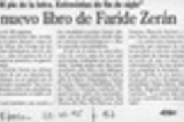 Presentan nuevo libro de Faride Zerán  [artículo] A. G.
