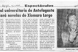 Editorial Universitaria de Antofagasta publicará novelas de Xiomara Largo  [artículo].